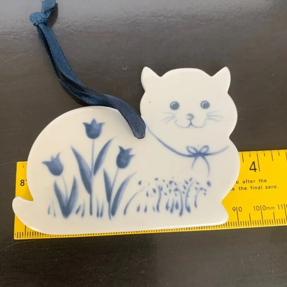 Vintage Russ Porcelain Cat Ornament